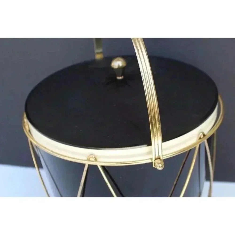 Vtg Mid Century Thermos Ice Tub, Ice Bucket, Black Drum, Model 9940, Made in USA - Picture 5 of 9